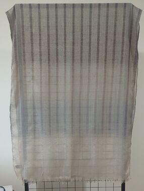 Light Gray Sheer Striped Women's Shawl